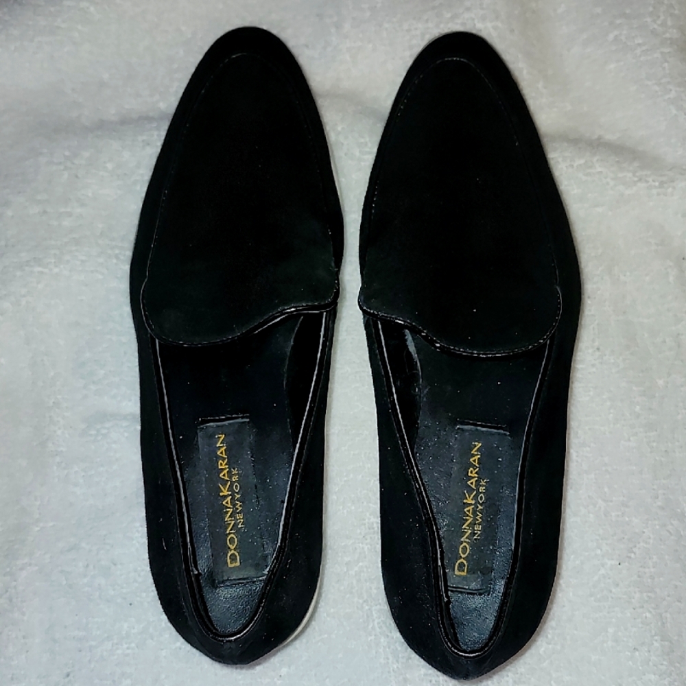 Donna Karan Black and White Slip-On Loafers  LADIES SIZE 6